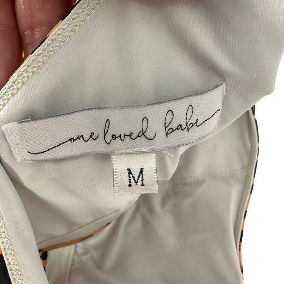 One Shoulder Swimsuit Top Animal Print Womens Size M One Loved Babe Leopard - Picture 3 of 5